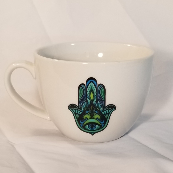 Hamsa Hand Good Luck Coffee Mug Better Homes and Gardens Tea cup 16 oz. - Picture 2 of 9
